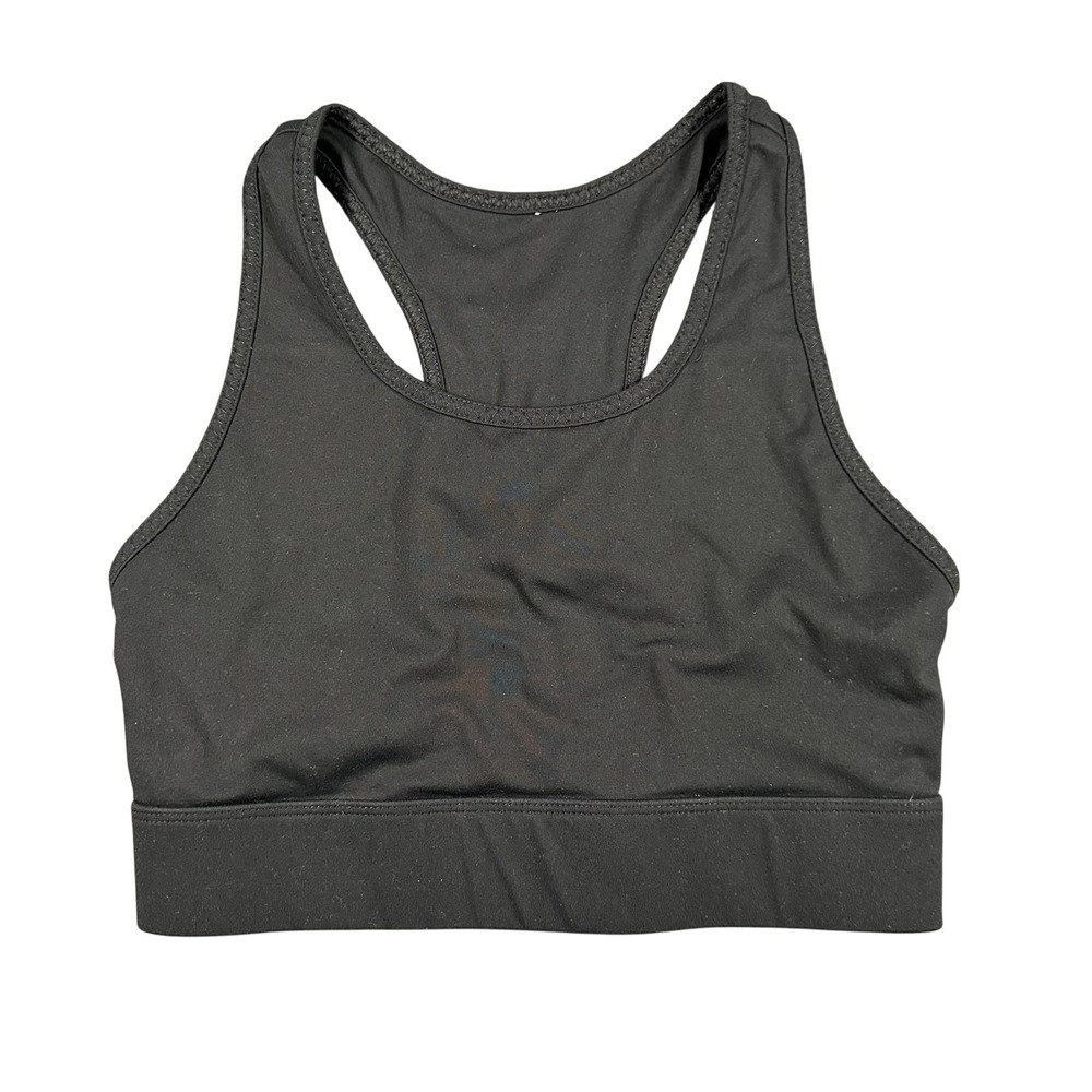 Fabletics Sports Bra Womens Medium Black Racerback Lined Media Pocket Athletic